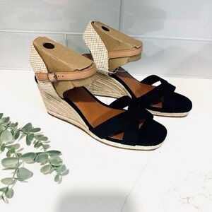 Brand New Lucky Brand Ladies Maey Lee Espadrille Wedge Sandal, Size 8, Brown